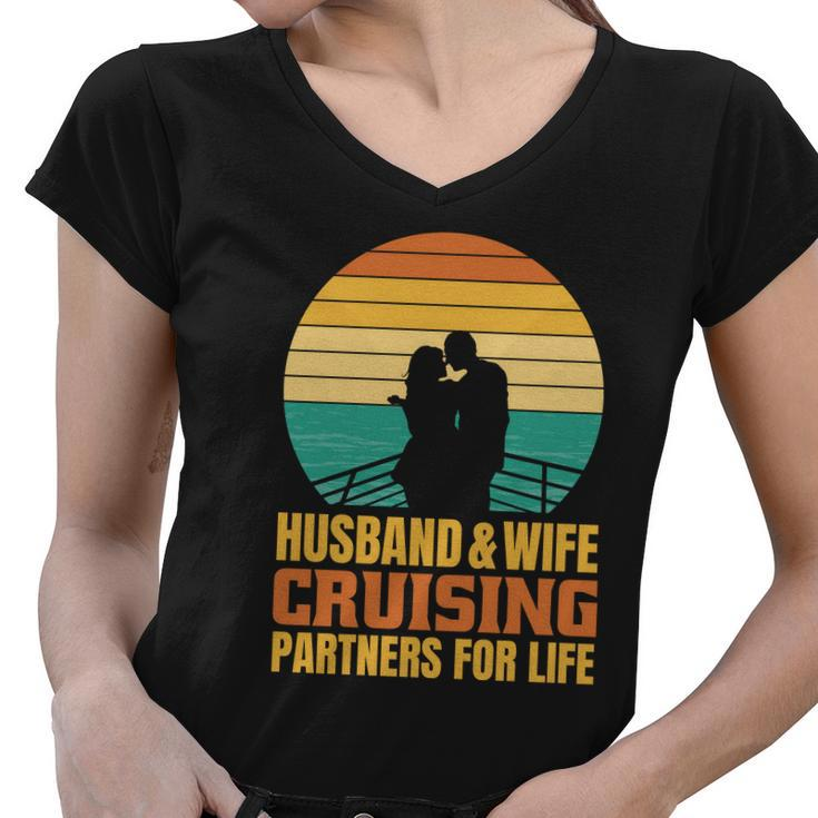 Husband And Wife Cruising Partners For Life Women V-Neck T-Shirt