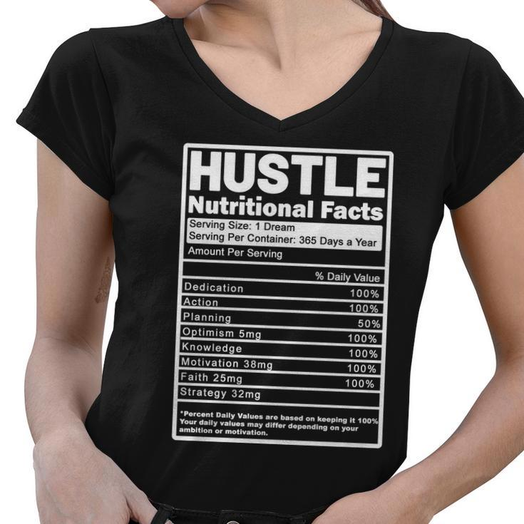 Hustle Nutrition Facts Values Tshirt Women V-Neck T-Shirt