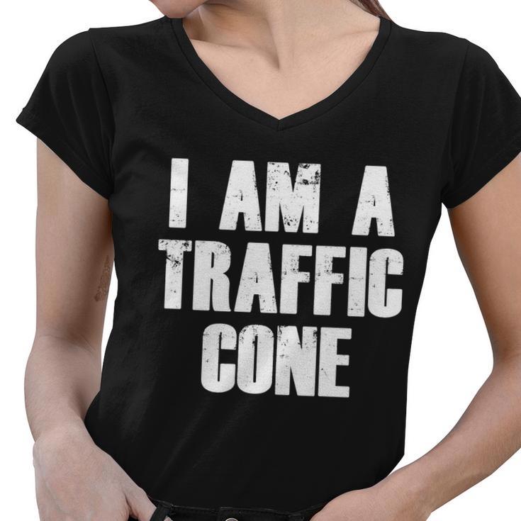 I Am A Traffic Cone Lazy Costume Tshirt Women V-Neck T-Shirt