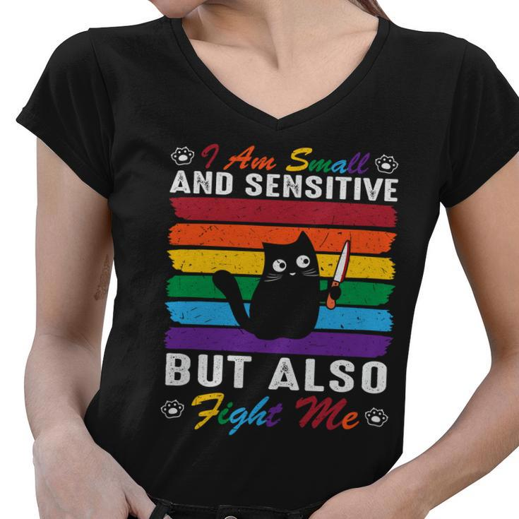 I Am Small Sensitive Lgbt Pride Month Women V-Neck T-Shirt