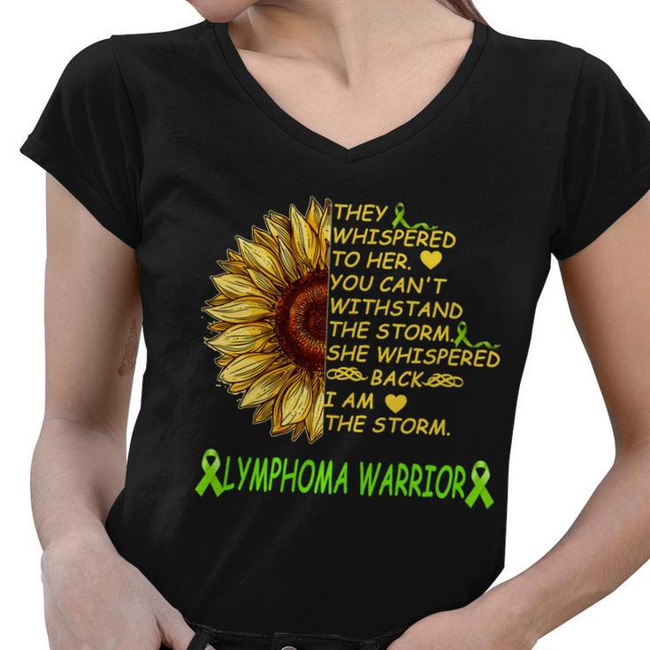 I Am The Storm Lymphoma Warrior Women V-Neck T-Shirt
