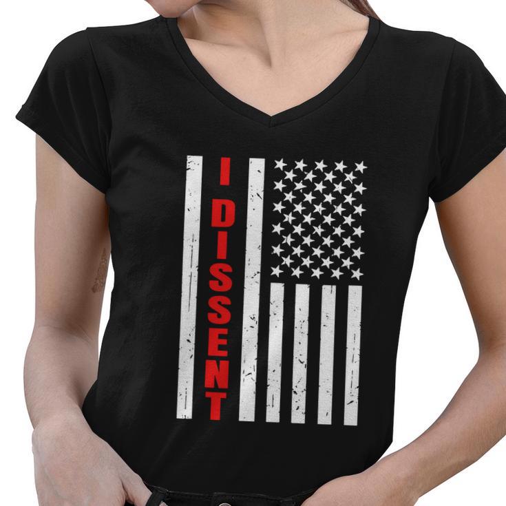 I Dissent Quote American Flag Men Women V2 Women V-Neck T-Shirt