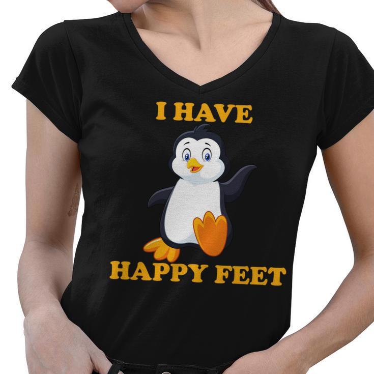 I Have Happy Feet Women V-Neck T-Shirt