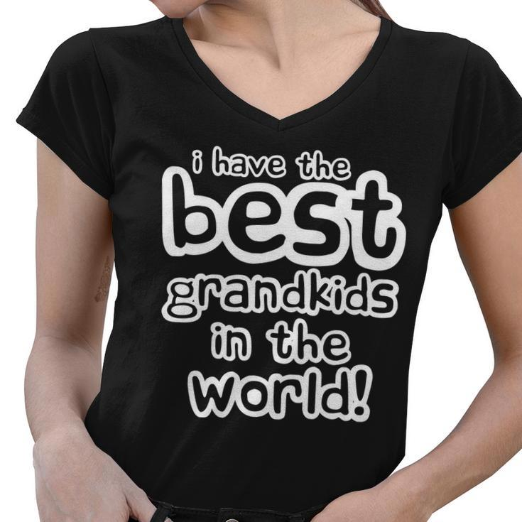 I Have The Best Grandkids In The World Tshirt Women V-Neck T-Shirt