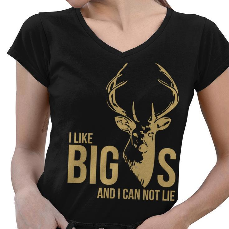 I Like Big Bucks And I Cannot Lie V2 Women V-Neck T-Shirt