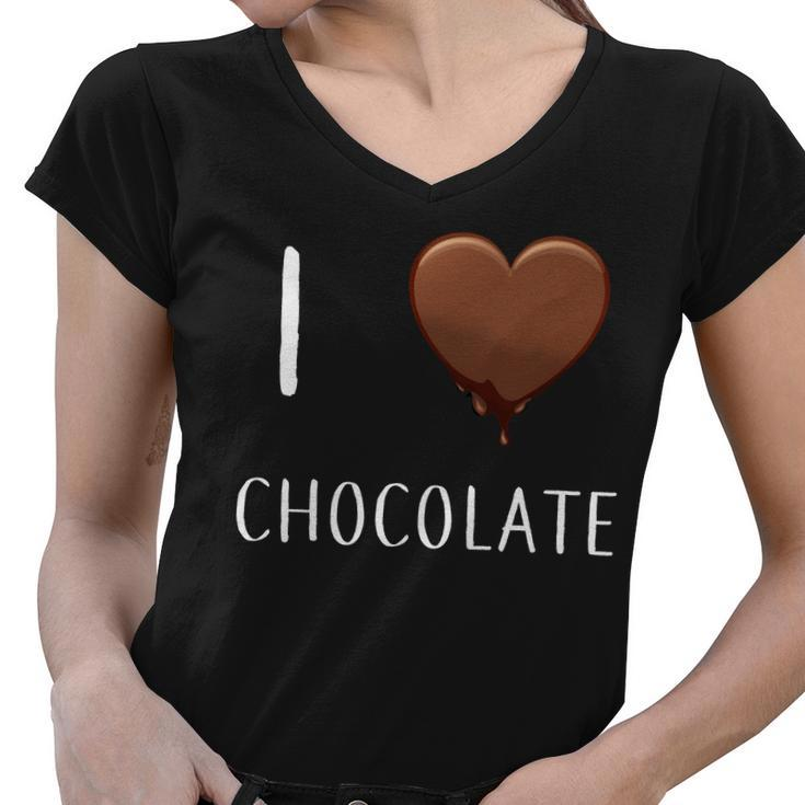 I Love Chocolate Women V-Neck T-Shirt