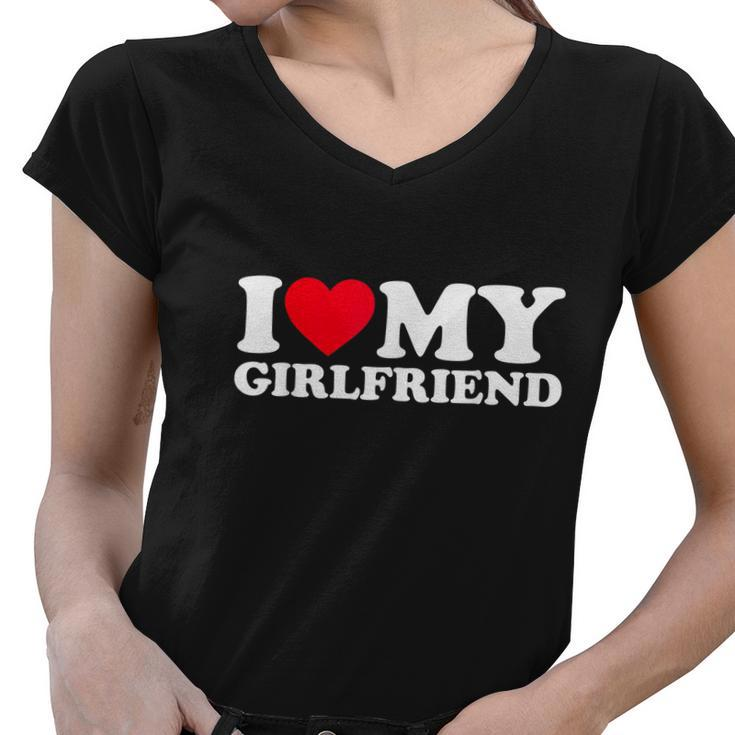 I Love My Girlfriend Love Girlfriend Tshirt Women V-Neck T-Shirt