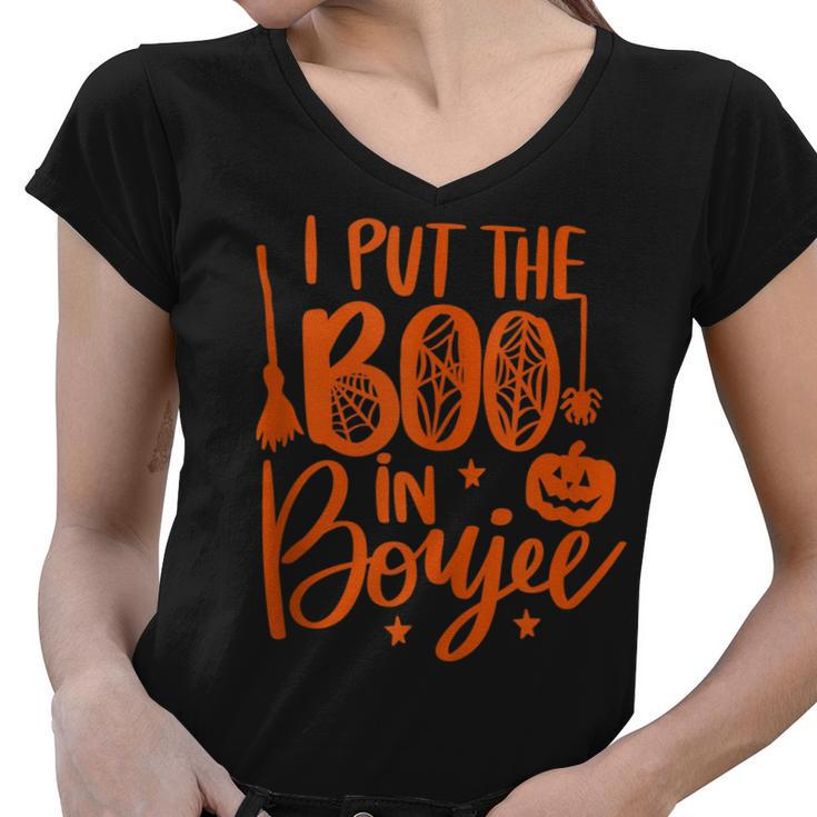 I Put The Boo In Boujee Funny Halloween Cute  Women V-Neck T-Shirt