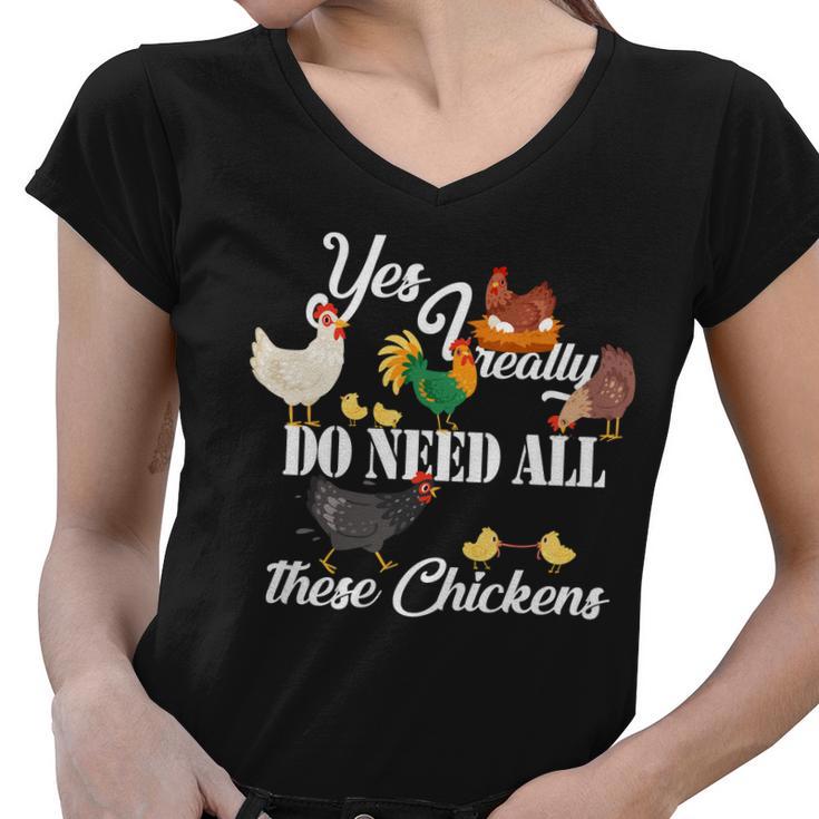 I Really Do Need All These Chickens V2 Women V-Neck T-Shirt