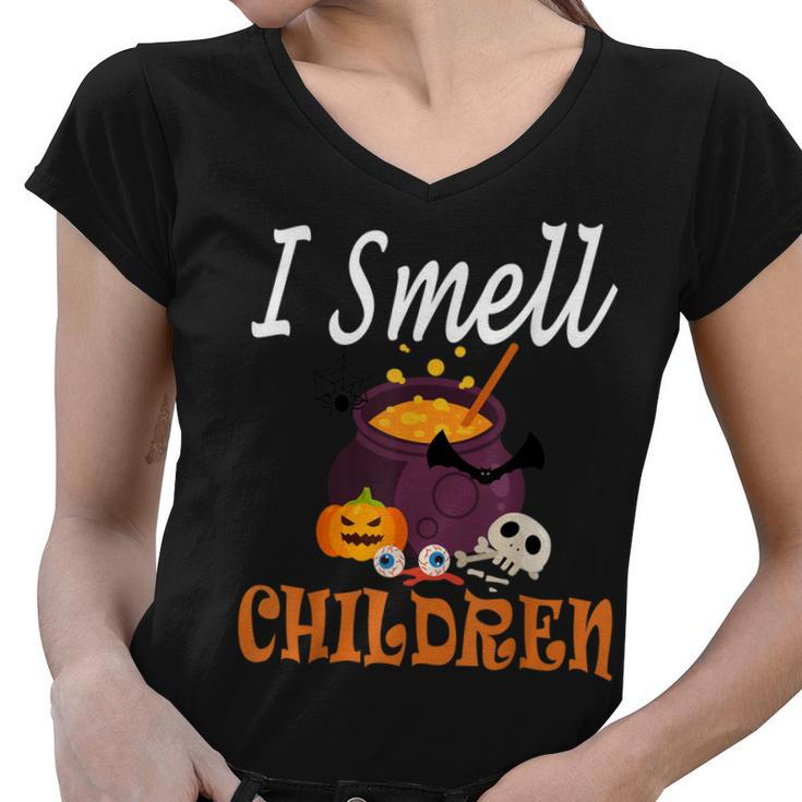 I Smell Children For Funny And Scary Halloween  V2 Women V-Neck T-Shirt
