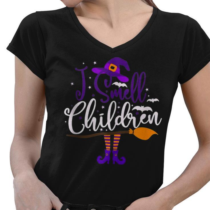 I Smell Children Funny Witches Halloween Party Costume  V2 Women V-Neck T-Shirt