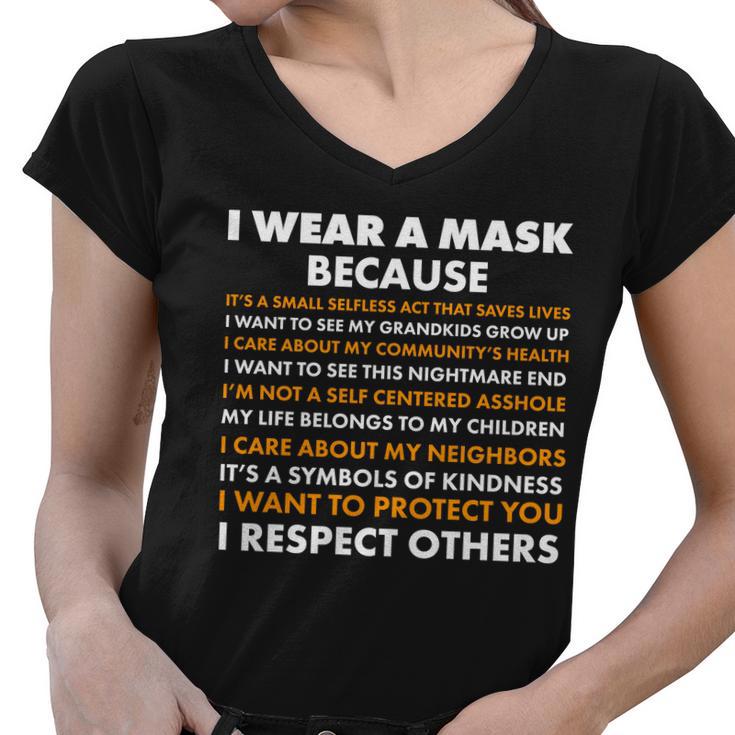 I Wear A Mask Because I Want To Protect You Women V-Neck T-Shirt