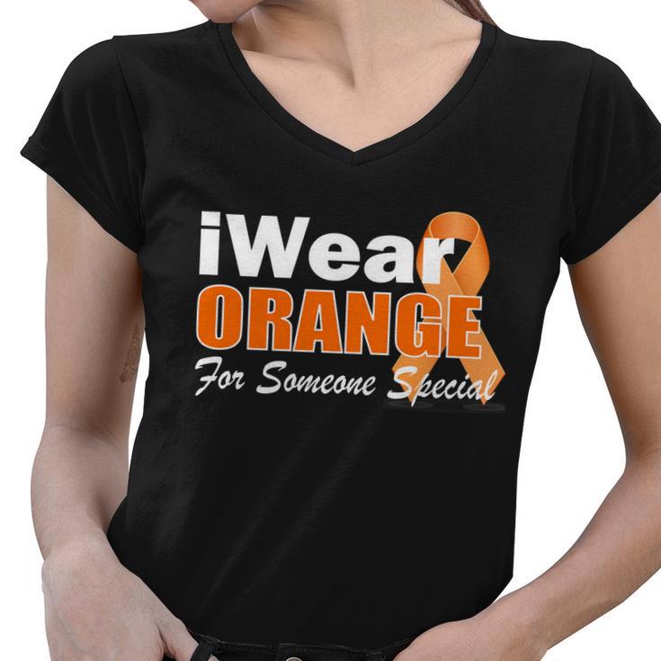 I Wear Orange For Someone I Love Leukemia Tshirt Women V-Neck T-Shirt