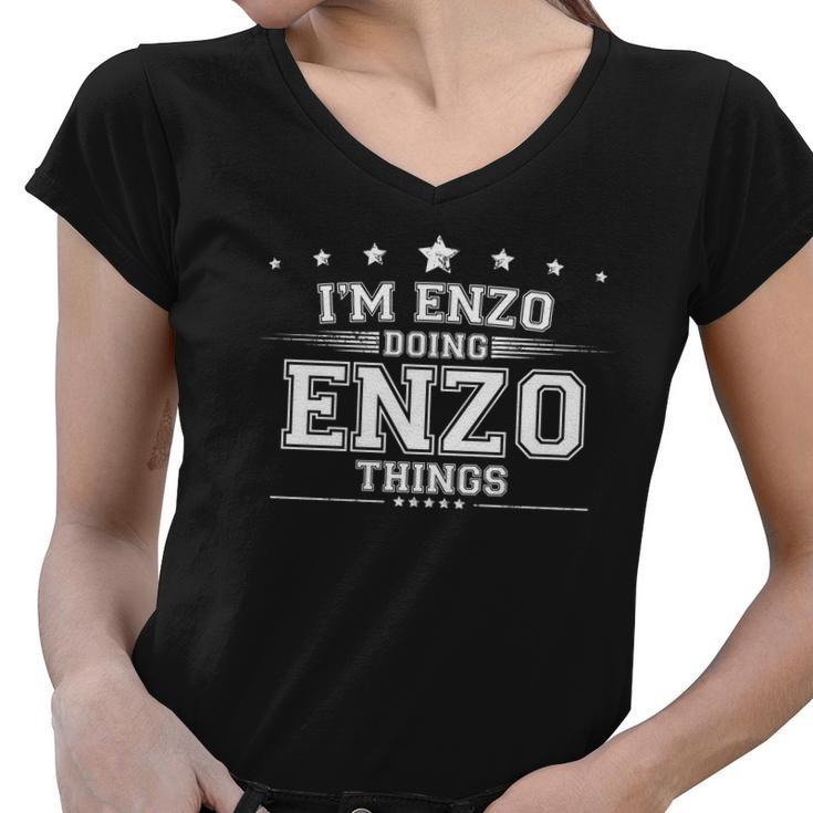 Im Enzo Doing Enzo Things Women V-Neck T-Shirt