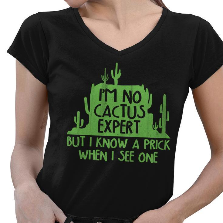 Im No Cactus Expert But I Know A Prick When I See One Women V-Neck T-Shirt