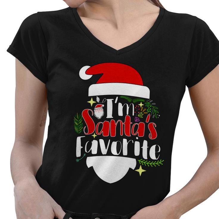 Im Santas Favorite Christmas Tshirt Women V-Neck T-Shirt