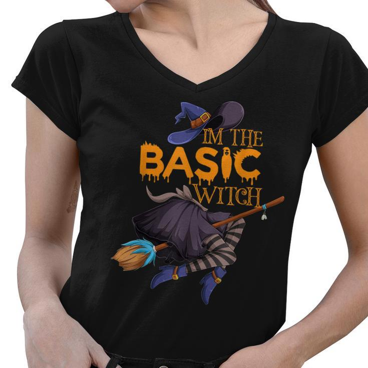 Im The Basic Witch Halloween Matching Group Costume  Women V-Neck T-Shirt