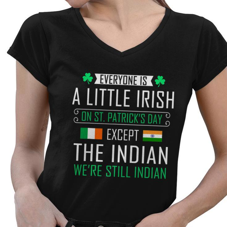 Indian Irish On St Patricks Day Graphic Design Printed Casual Daily Basic Women V-Neck T-Shirt