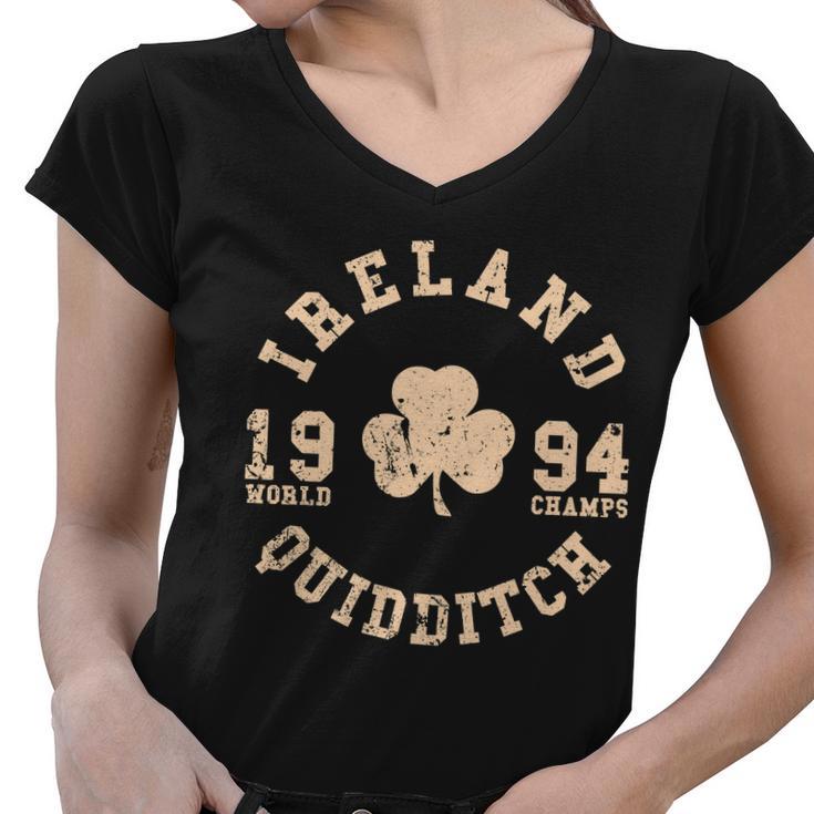 Ireland Quidditch 1994 World Champs Irish St Patricks Day Women V-Neck T-Shirt