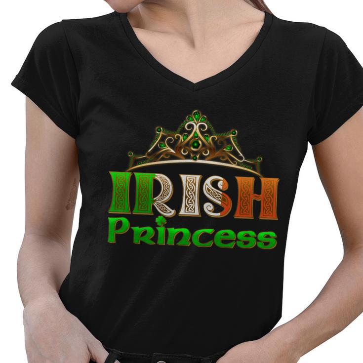 Irish Princess Crown St Patricks Day Women V-Neck T-Shirt