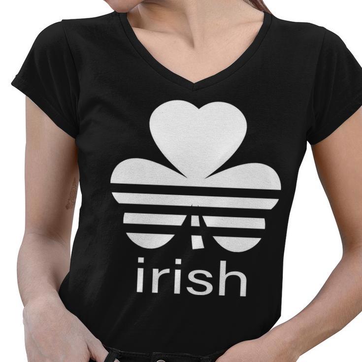 Irish Shamrock Logo Women V-Neck T-Shirt