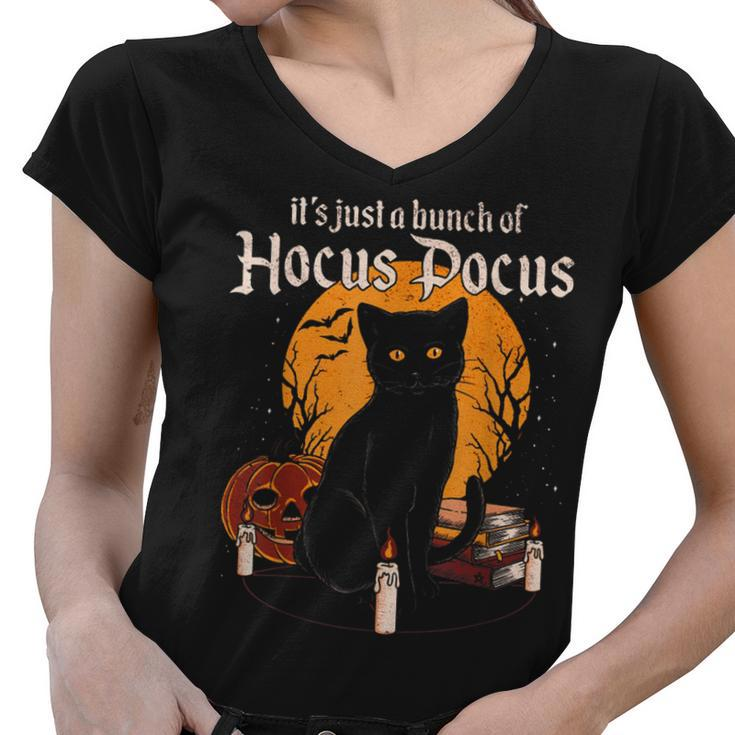 Its Just A Bunch Of Funny Halloween Black Cat  Women V-Neck T-Shirt