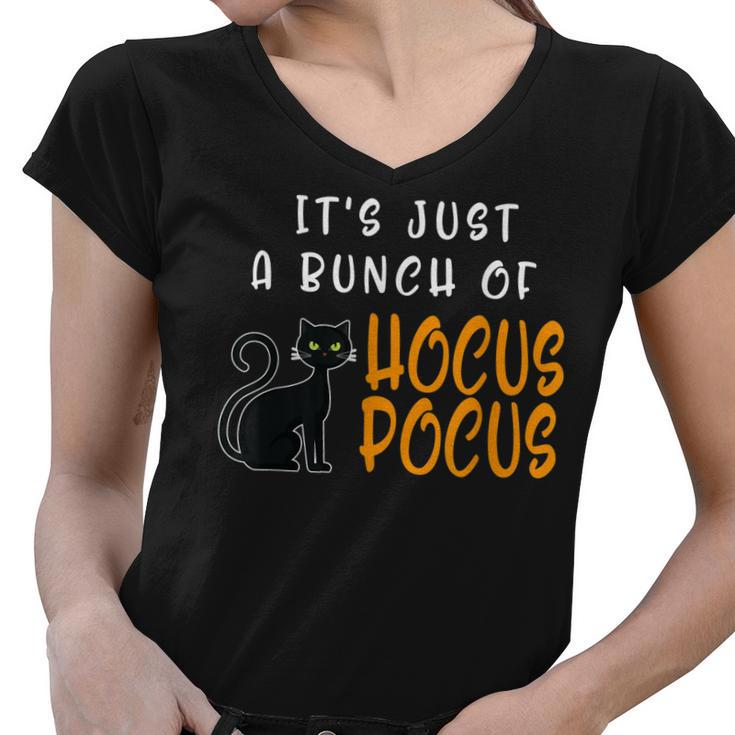 Its Just A Bunch Of Hocus Pocus Halloween Cat  Women V-Neck T-Shirt
