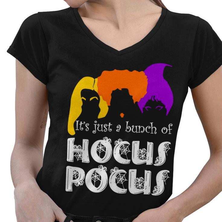 Its Just A Bunch Of Hocus Pocus Halloween Tshirt Women V-Neck T-Shirt