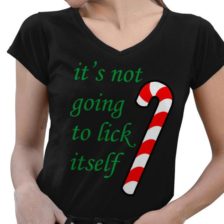 Its Not Going To Lick Itself Funny Naughty Christmas Tshirt Women V-Neck T-Shirt