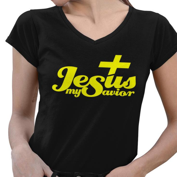 Jesus My Savior Christian Catholic Tshirt Women V-Neck T-Shirt