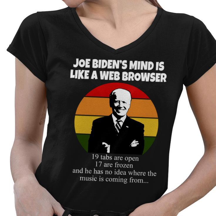 Joe Bidens Mind Is Like A Web Browser Tshirt Women V-Neck T-Shirt