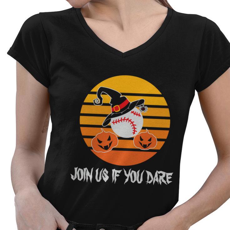 Join Us If You Dare Halloween Quote V2 Women V-Neck T-Shirt