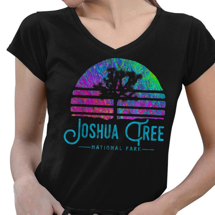 Joshua Tree National Park Psychedelic Festival Vibe Graphic  Women V-Neck T-Shirt