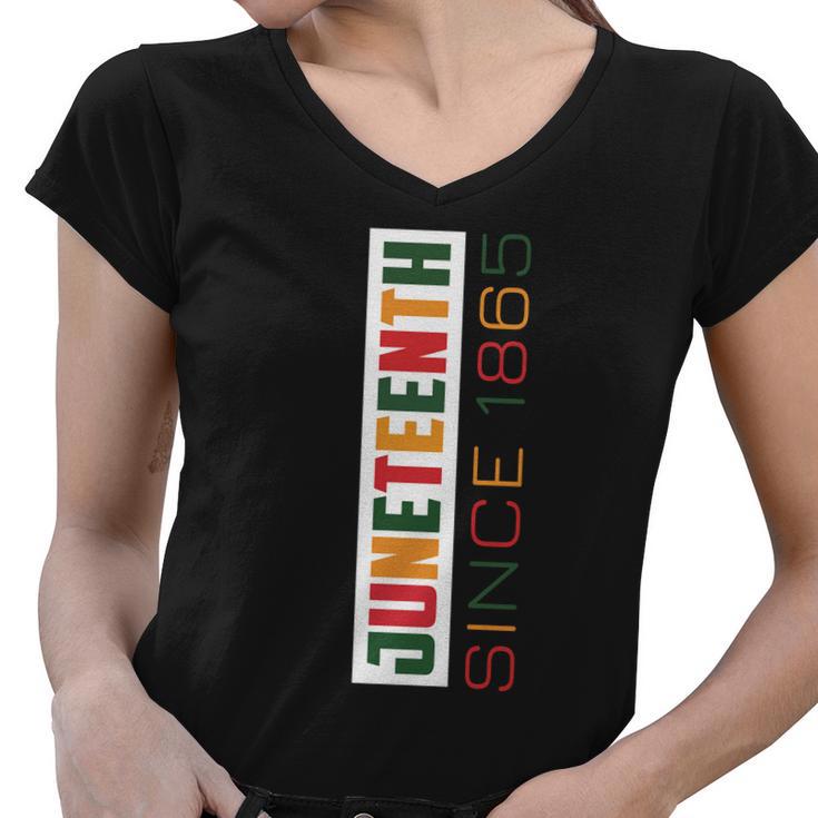 Juneteenth Since 1865 Plus Size Shirts For Men Women Family Girl Women V-Neck T-Shirt