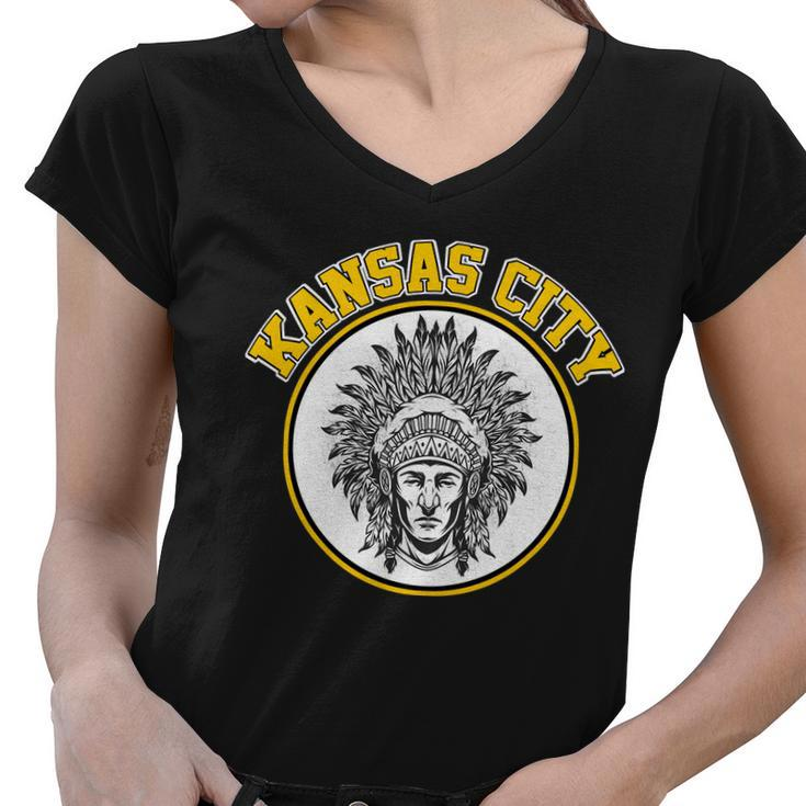 Kansas City Football Vintage Retro Kc Logo Tshirt Women V-Neck T-Shirt