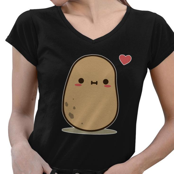 Kawii Potato Women V-Neck T-Shirt