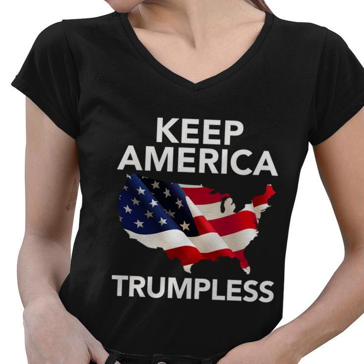 Keep America Trumpless Funny Gift V4 Women V-Neck T-Shirt