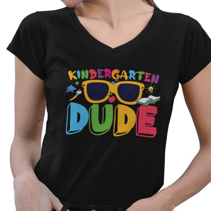 Kindergarten Dude Prek First Day Back To School Graphic Plus Size Shirt Women V-Neck T-Shirt