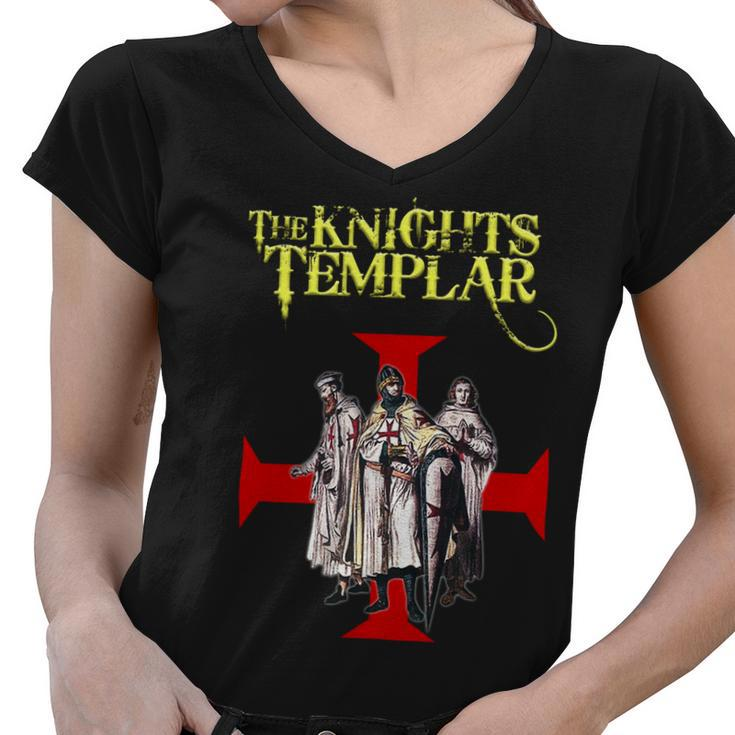 Knight Templar T Shirt - The Knight Templar Of God - Knight Templar Store Women V-Neck T-Shirt
