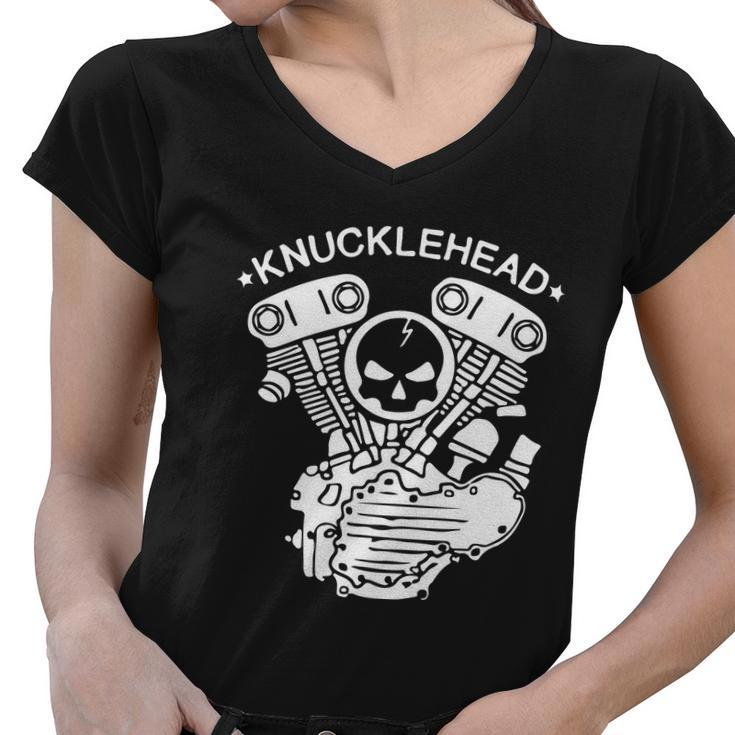 Knucklehead Engine Women V-Neck T-Shirt