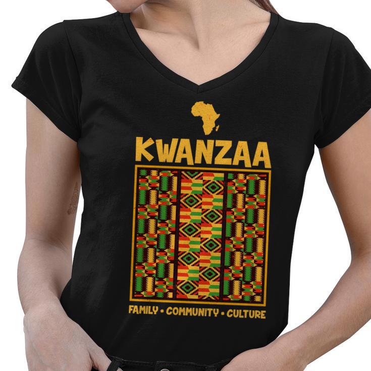 Kwanzaa Family Community Culture Women V-Neck T-Shirt