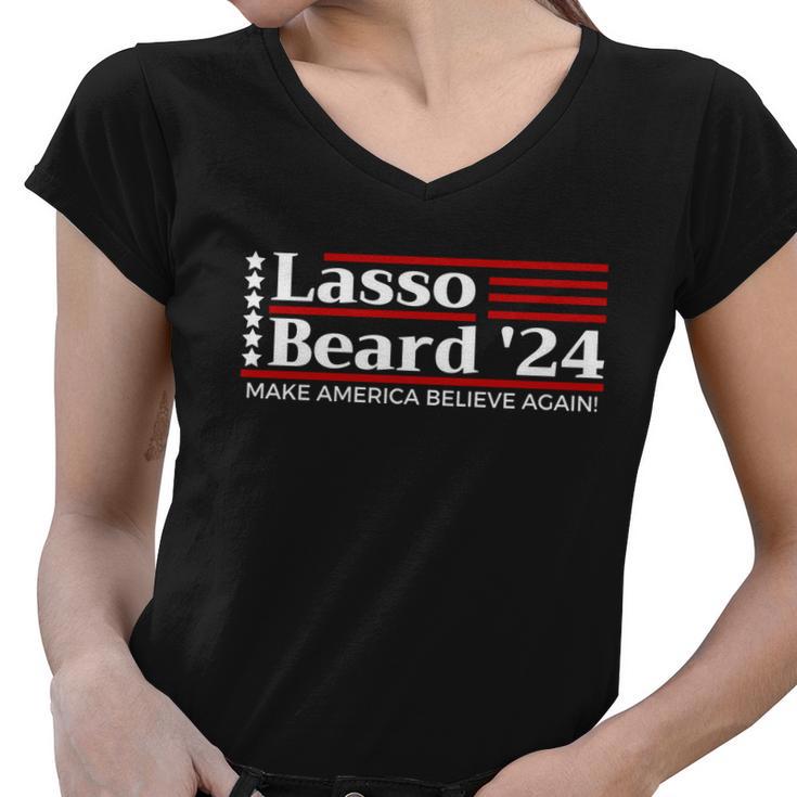 Lasso Beard  V3 Women V-Neck T-Shirt