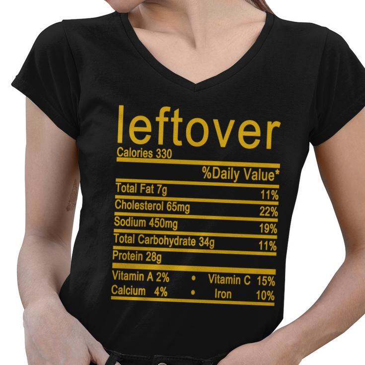 Leftover Nutrition Facts Label Women V-Neck T-Shirt