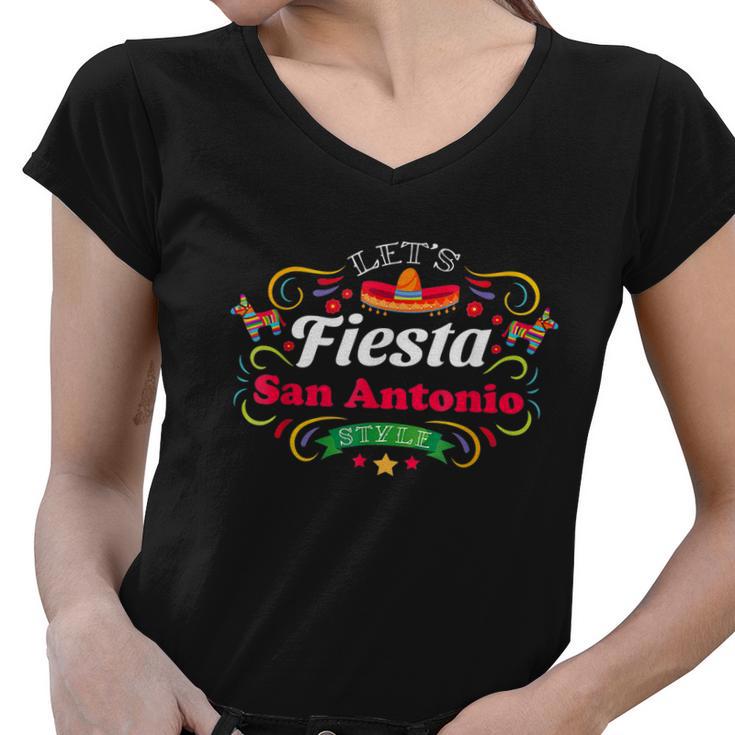 Lets Fiesta Drinking Party San Antonio Cinco De Mayo Women V-Neck T-Shirt