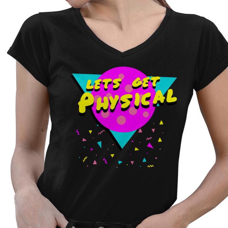 Lets Get Physical Retro S Women V-Neck T-Shirt