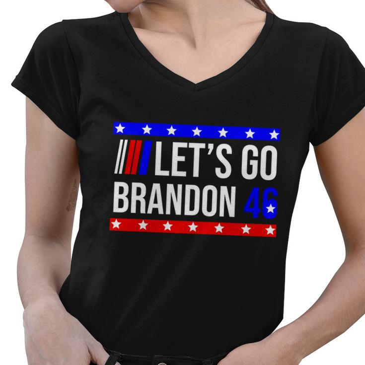 Lets Go Brandon 46 Conservative Anti Liberal Tshirt Women V-Neck T-Shirt