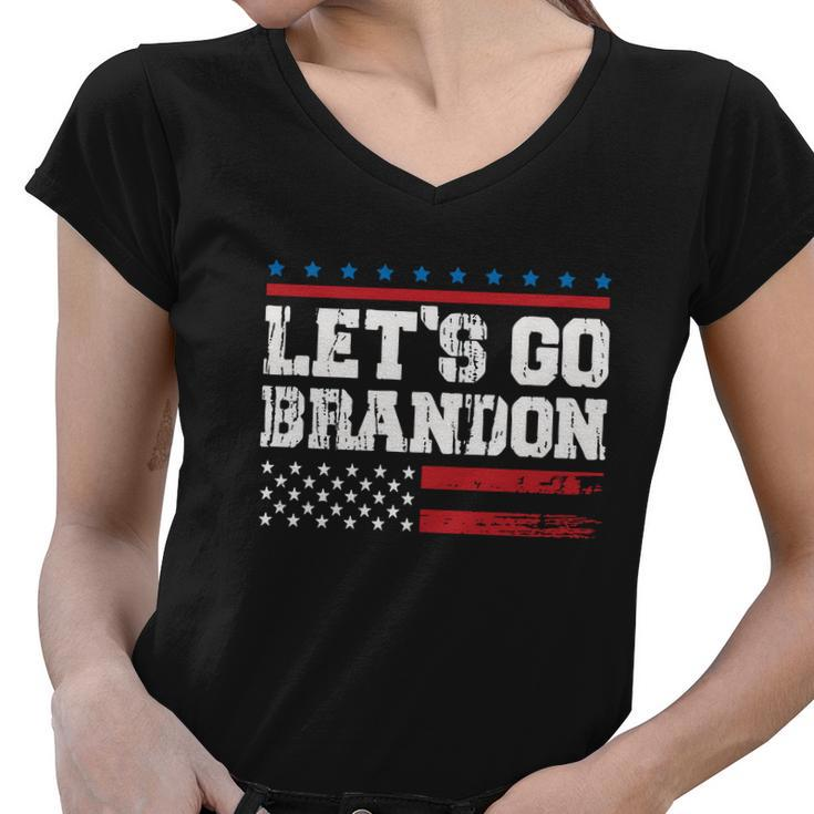 Lets Go Brandon Essential Brandon Funny Political Women V-Neck T-Shirt