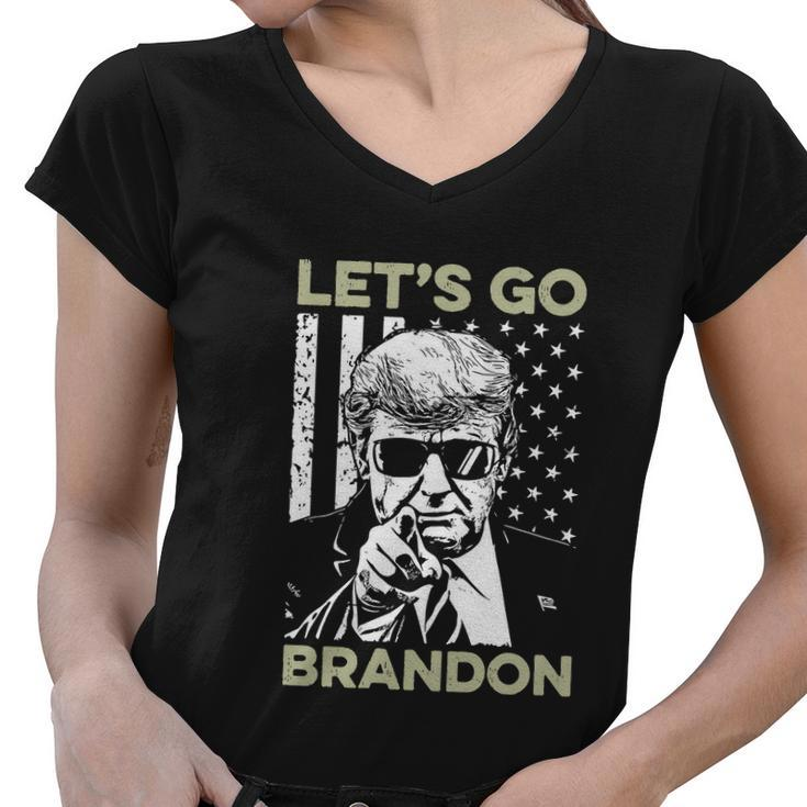 Lets Go Brandon Funny Fjb Women V-Neck T-Shirt
