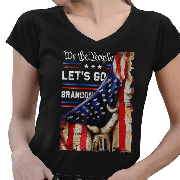 Lets Go Branson Brandon Conservative Anti Liberal Women V-Neck T-Shirt