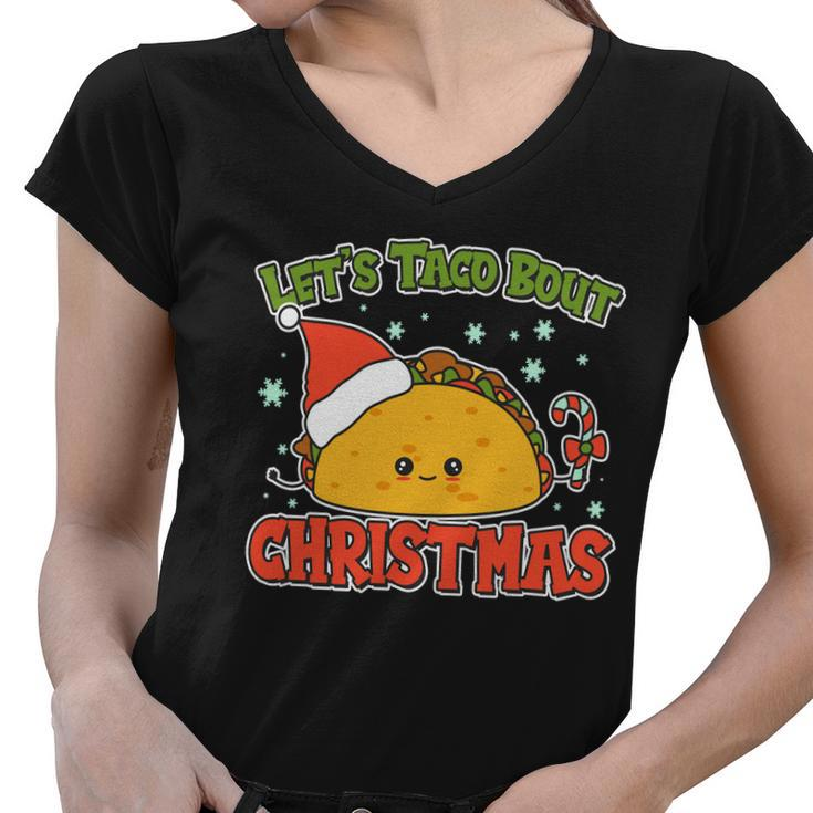 Lets Taco Bout Cute Funny Christmas Women V-Neck T-Shirt